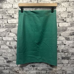 J. Crew Green Pencil Skirt wool